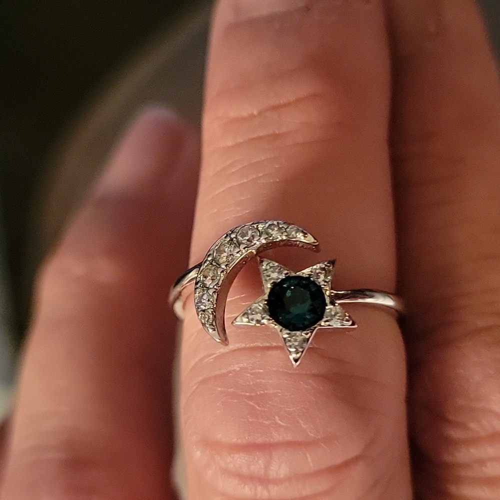 Moon and Star adjustable ring